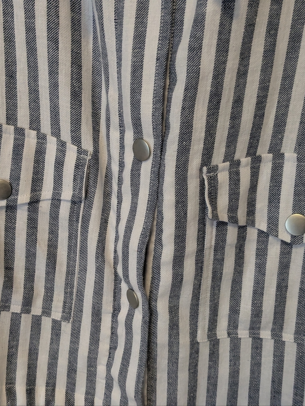 Tribal Jeans brand Striped Hooded Button Jacket in Blue & White, size P/S - Picture 4 of 9